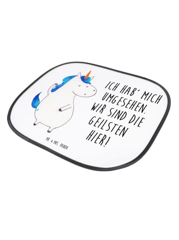 Mr. & Mrs. Panda Sonnenschutz Einhorn Mann mit Spruch in Weiß