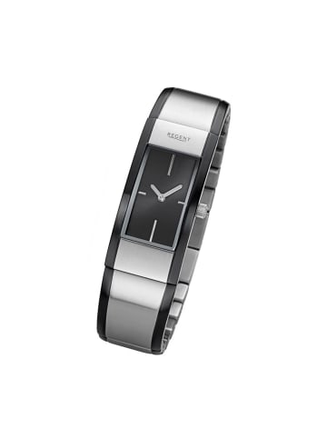 Regent Armbanduhr Regent Metallarmband schwarz, silber mittel (ca.18x38mm)