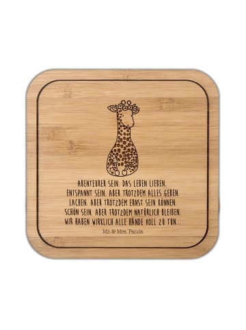Mr. & Mrs. Panda Glasuntersetzer Giraffe Blumenkranz mit Spruch in Transparent