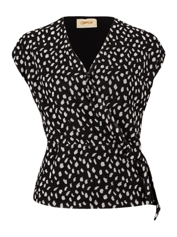 CARTOON Kurzarm-Shirt mit Raffung in Weiß/Schwarz