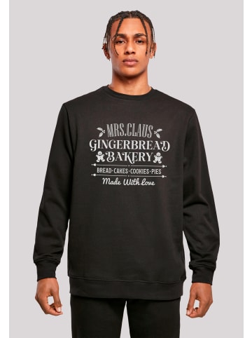 F4NT4STIC Sweatshirt Santas Gingerbread Bakery Retro Weihnachten in schwarz