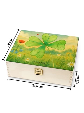 Mr. & Mrs. Panda Tee Box Blume Kleeblatt Design ohne Spruch in Weiß