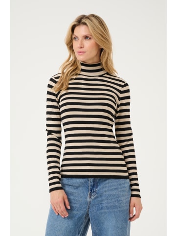 Kaffe Langarm-Shirt KAlizza Tight fit in Feather Grey Mel./Black Stripe