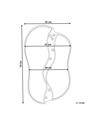 Beliani Wandspiegel TAWLEY in Gold/Weiß - (W) 45 x (H) 76 x (L) 3 cm