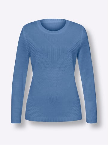 Sieh an! Langarm-Pullover in mittelblau