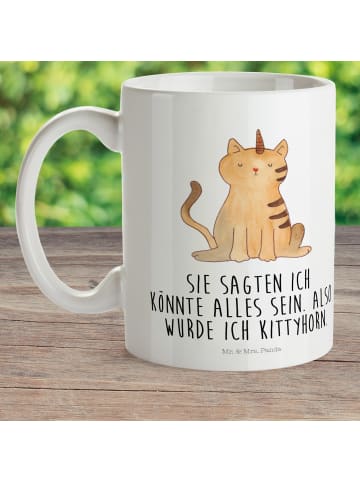 Mr. & Mrs. Panda Kindertasse Einhorn Katze mit Spruch in Weiß