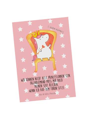 Mr. & Mrs. Panda Wanddeko Einhorn Prinzessin mit Spruch in Rot Pastell