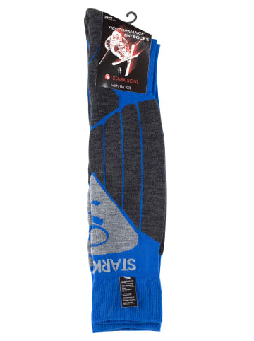 Stark Soul® Skisocken mit Polsterung Ski Strümpfe, lange Wintersportsocken in blau