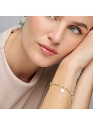Luxenter Armband aus 925er Sterlingsilber und blau lackiertem mit 18K Gelbgold-Finish