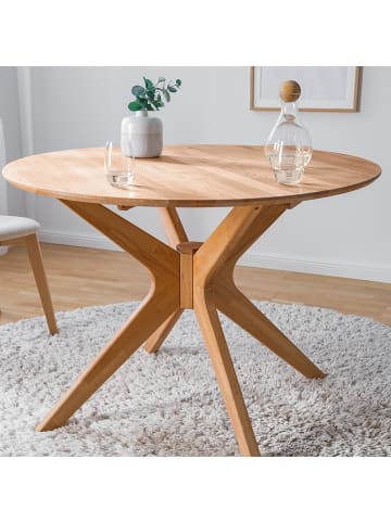 home24 home24 Massiver Esstisch (1er Set) - Buche - Massivholz Buche geölt - 105.0 x 75.0 x 105.0 cm in Buche