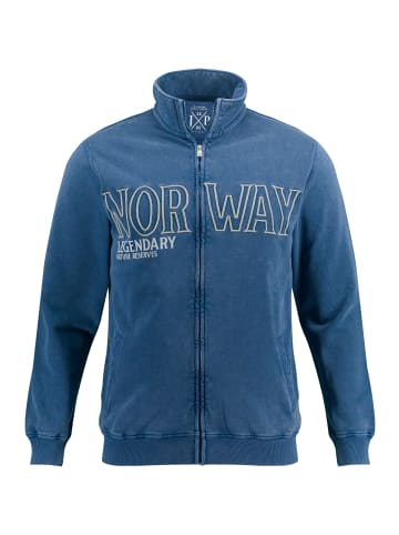 JP1880 Sweatjacke in ozeanblau