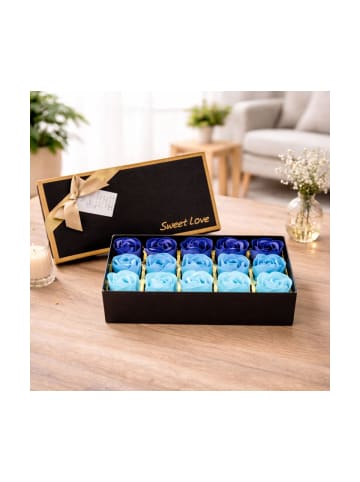 Wisam® Ewige Duftrosen Box Blau 18 Rosen Geschenk Deko