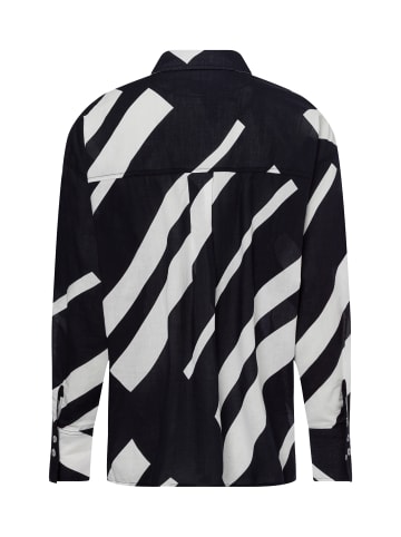OPUS Hemdbluse Fenlo Stripe in schwarz weiß