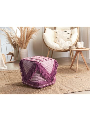 Beliani Pouf KOCHI in Rosa - (W) 40 x (H) 40 x (L) 40 cm
