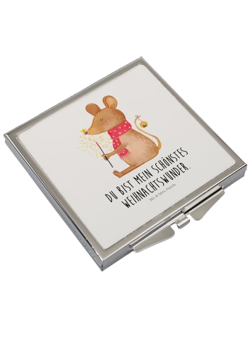 Mr. & Mrs. Panda Handspiegel Maus Weihnachten mit Spruch in Weiß