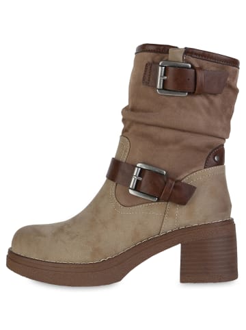 VAN HILL Biker Boots Amanda in Khaki