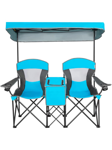 COSTWAY 2-Sitzer Campingstuhl in Blau