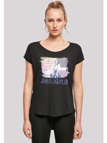 F4NT4STIC Long Cut T-Shirt Janis Joplin Stove Flag' in schwarz