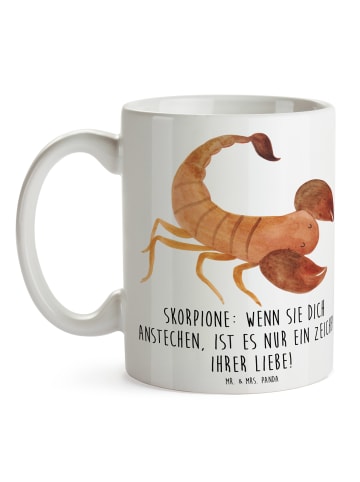 Mr. & Mrs. Panda Cappuccinotasse Skorpion Liebe mit Spruch in Weiß