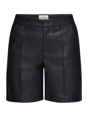 CARTOON Kunstleder-Shorts mit Biesen in Schwarz