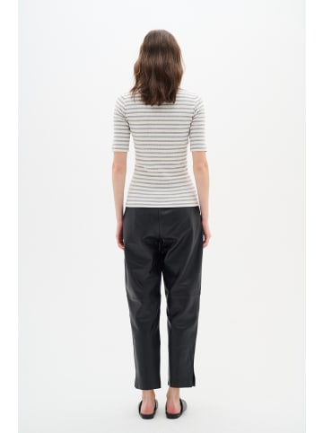 InWear DagnaIW Striped V-neck MIX SS Slim fit in Medium Grey/Whisper White