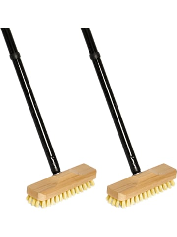 Novaliv Novaliv 2X Holz Wischer mit Kunststoff Borsten mit Gewinde und Steckst in Braun