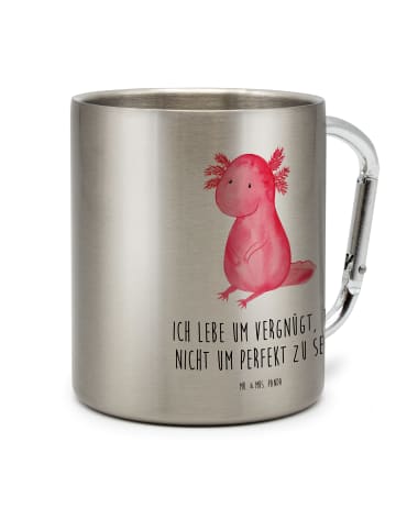 Mr. & Mrs. Panda Thermo Kaffeebecher Axolotl Niedlich mit Spruch in Silber