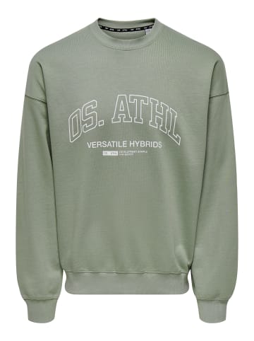 Only&Sons Pullover Loose Fit Rundhals Langarm Sweatstoff in Grün