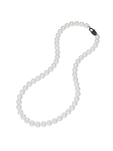 True Rebels Perlen-Kette aus Edelstahl mit Perle (synth.) in schwarz