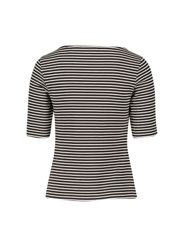 Zero  Basic Shirt mit U-Boot-Ausschnitt in Black/Cream