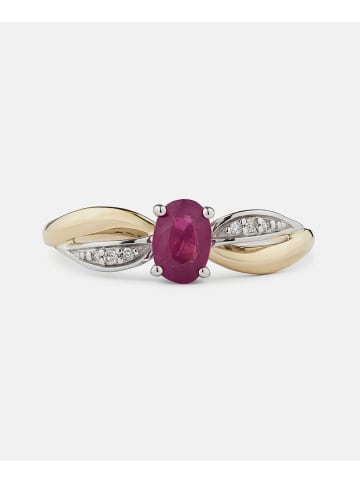 Diamant L'éternel Ring, mit Rubin, 375 Gelbgold