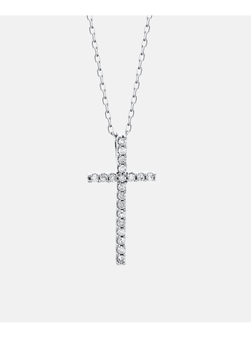 Diamant L'éternel Halskette mit Anhänger aus 375 Weißgold mit 0.10 Karat Diamant