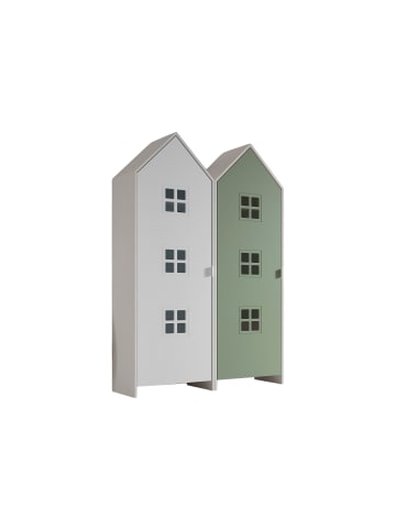 58 aufm Kessel REGALSCHRANK Set Kania 115x37x171 MDF Weiß /Bunt