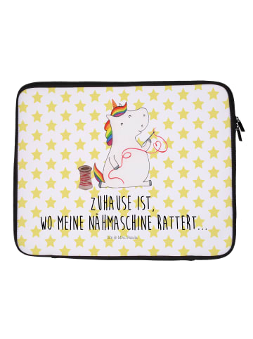 Mr. & Mrs. Panda Notebook Tasche Einhorn Näherin mit Spruch in Weiß