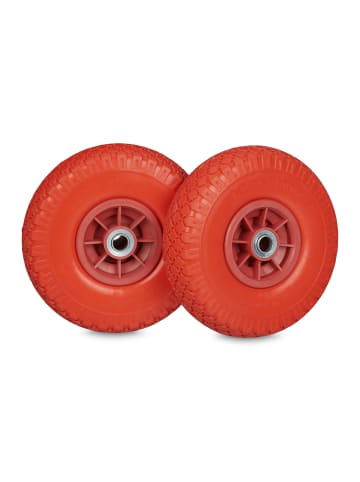 relaxdays 2x Sackkarrenrad in Rot - 3.00-4"