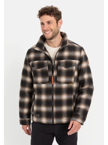 Camel Active Karierter Blouson mit einem Reißverschluss in Braun-Gelb