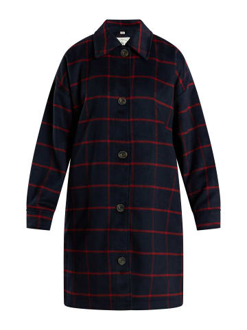 DreiMaster Damen Übergangsmantel in Karo Dunkelmarine Rot