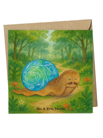 Mr. & Mrs. Panda Grußkarte Schnecke Sir Design ohne Spruch in Weiß