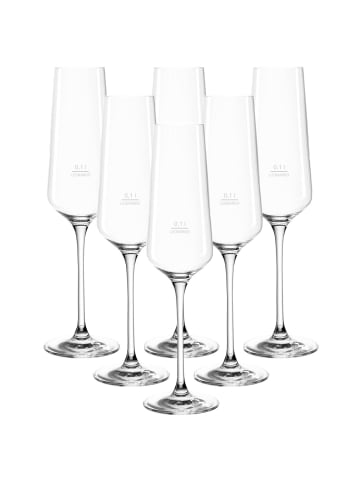 LEONARDO 6er Set Sektgläser geeicht Puccini Gastro-Edition 0,1 l in transparent