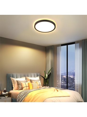 ZMH Deckenleuchte LED - 22CM Deckenlampe 18W Schwarz 3000K - 6500K