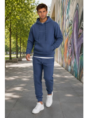 Reichstadt Herren Regular Fit Hoodie Marken-Stick in Dark Blue