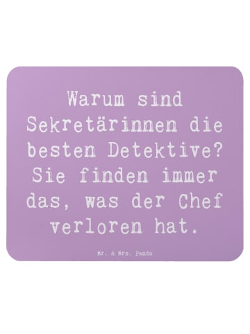 Mr. & Mrs. Panda Mousepad Spruch Sekretärin Detektiv mit Spruch in Lavendeltraum