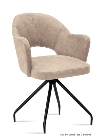 58 aufm Kessel ARMLEHNSTUHL (2er-Set) Dikana 59x87x61 Schwarz/Natur