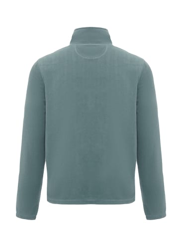 MO Fleecepullover in Türkis Grau