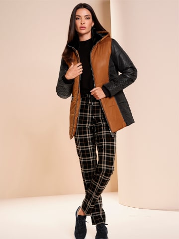 Heine Karohose in schwarz-cognac-kariert