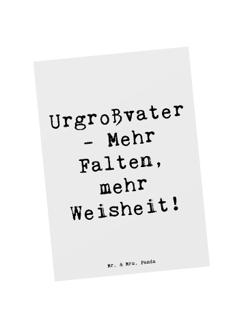 Mr. & Mrs. Panda Postkarte Urgroßvater Weisheit mit Spruch in Weiß