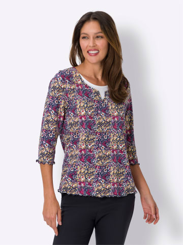 Sieh an! 2-in-1-Shirt in marine-fuchsia-bedruckt