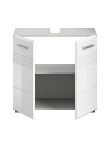 xonox.home Waschbeckenunterschrank in hellgrau/weiß hochglanz  - (B) 60 x (H) 56 x (T) 32