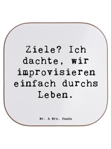 Mr. & Mrs. Panda Tassen Untersetzer Spruch Lebensziele Improvisa... in Weiß