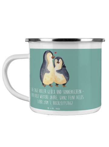 Mr. & Mrs. Panda Kaffeebecher 1. Hochzeitstag Papierhochzeit mit... in Meeresbrise